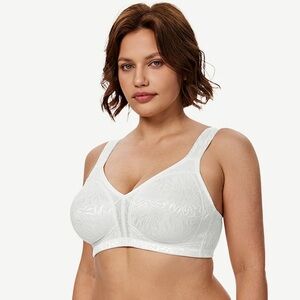 WINGSLOVE Full Coverage Minimizer Bra Wire-free, White 42D New with Tags